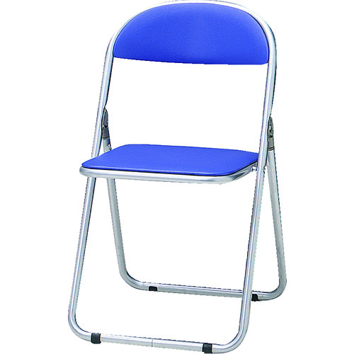 【TRUSCO】ＴＲＵＳＣＯ　折りたたみパイプ椅子　ウレタンレザーシート貼り　青